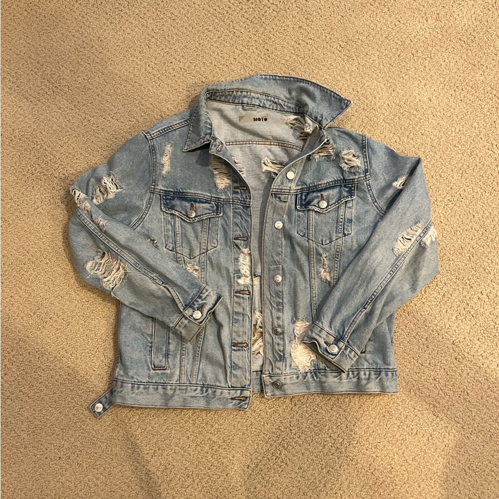 TOPSHOP distressed jean jacket